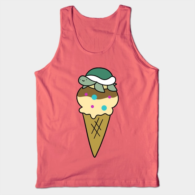 Turtle Icecream Cone Tank Top by saradaboru